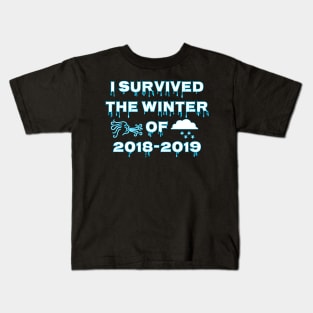 I Survived The Winter Of 2018-2019 Kids T-Shirt